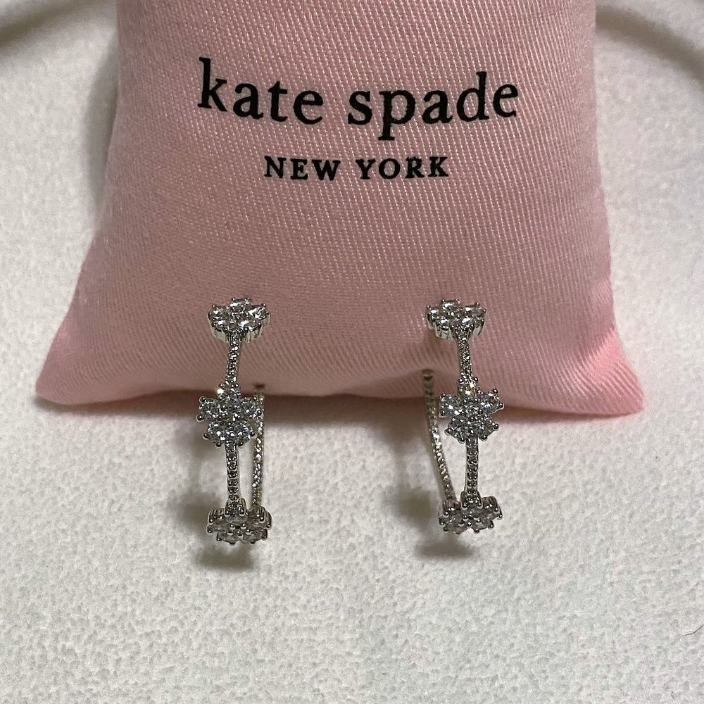 Kate Spade Gleaming Gardenia Flower Hoop Earrings